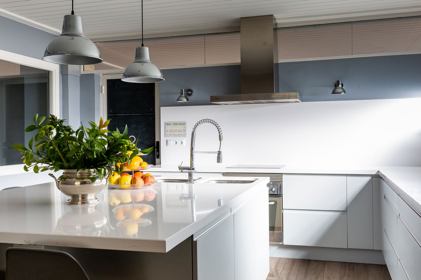 cocina para familia numerosa con isla